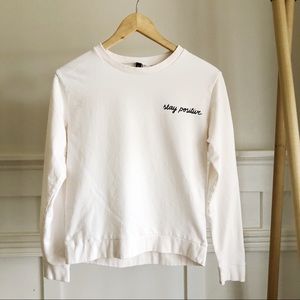 3 for $15 Cream H&M long sleeve “Stay Positive”